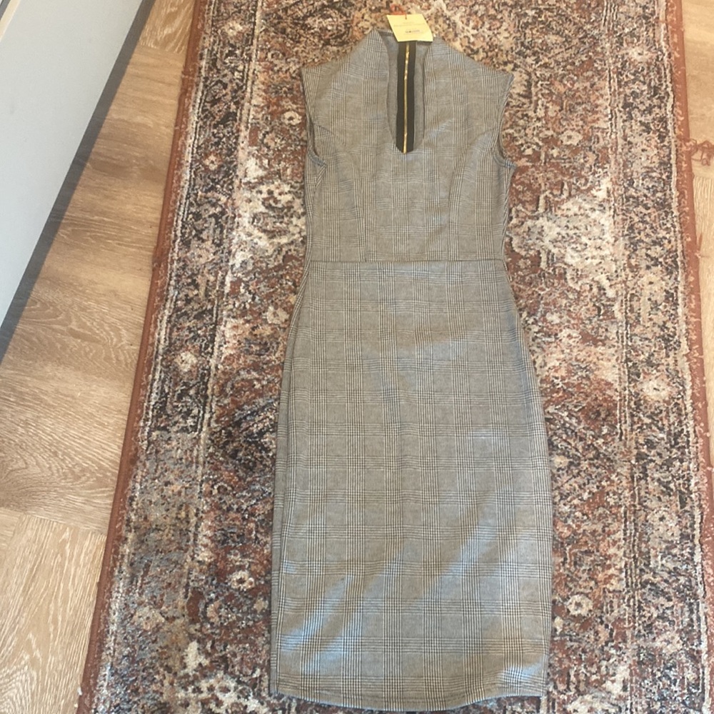 Black and White Knee Length Dress